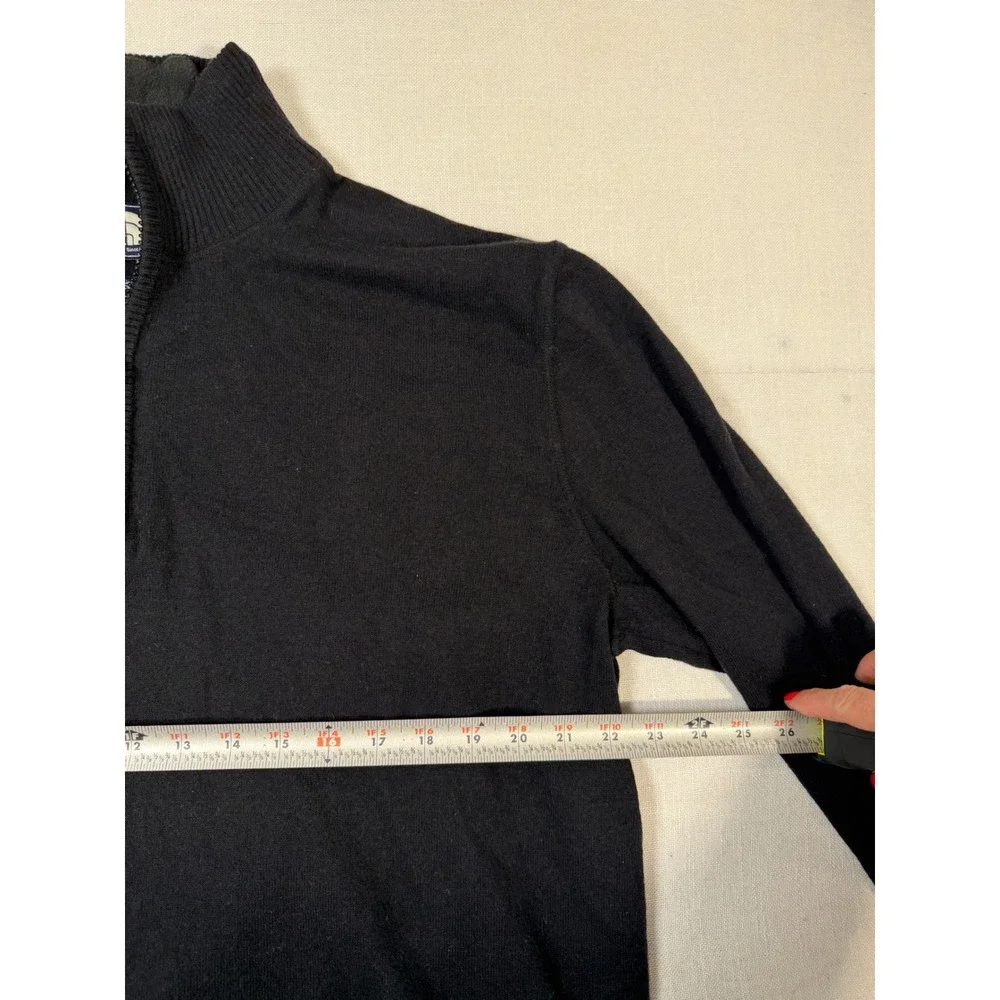 The North Face Mens XL Black Wool Blend Quarter Zip Pullover Sweater Mock Neck